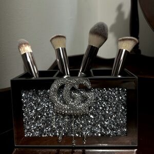 Trendy bling mirrored Luxury makeup holder cup